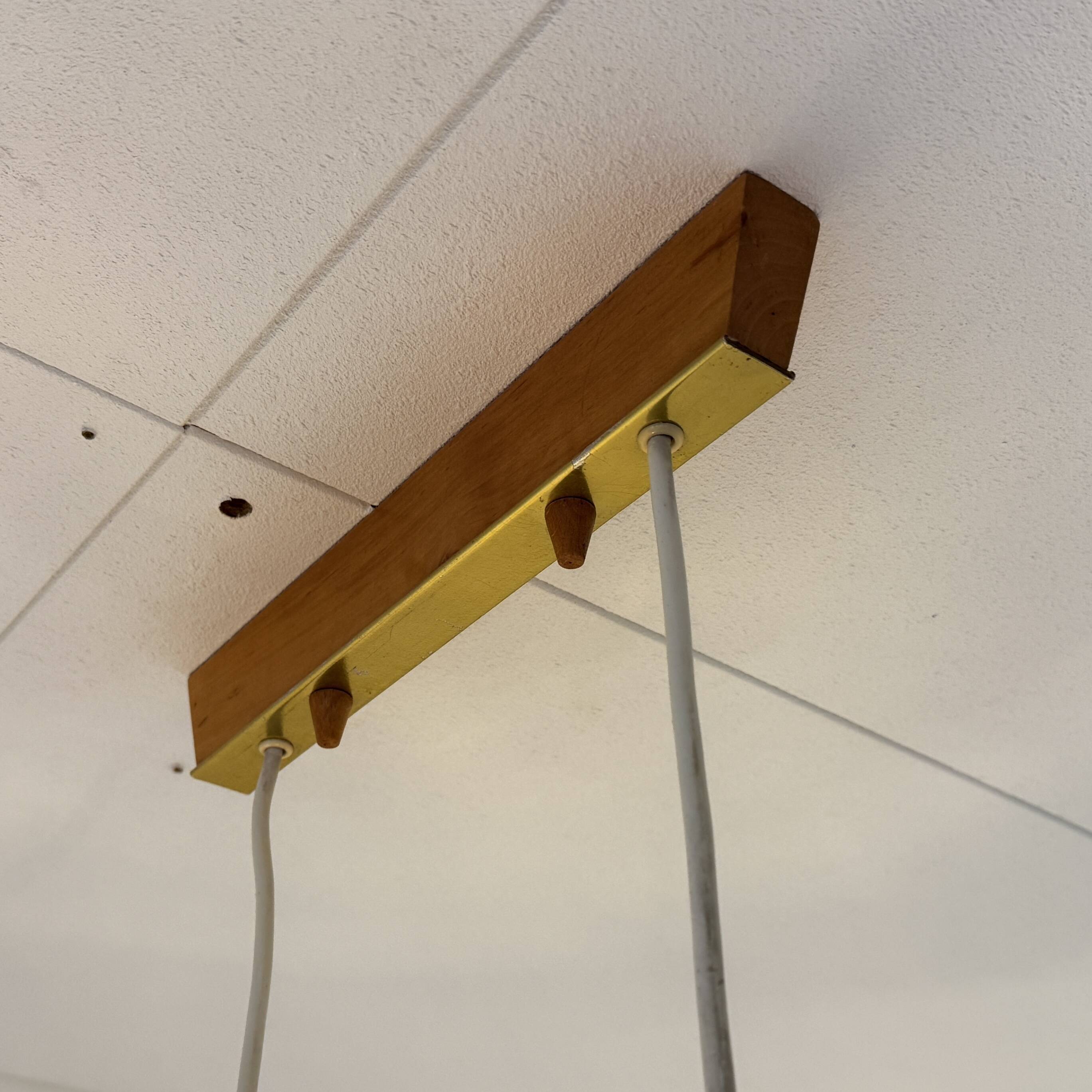 Vintage ceiling lamp with two amber shades