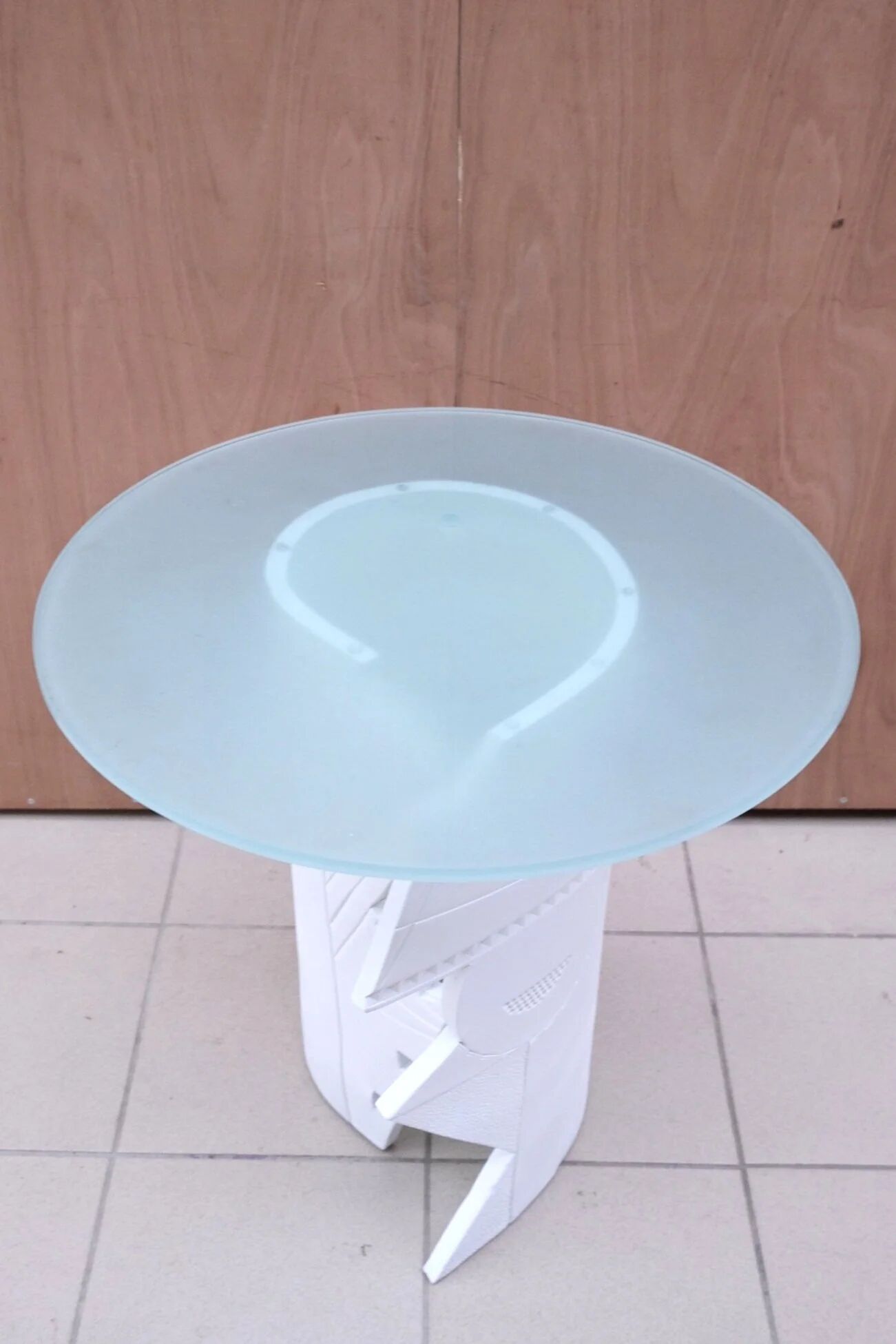 Eglantine Moreau ceramic and glass side table, France 1980