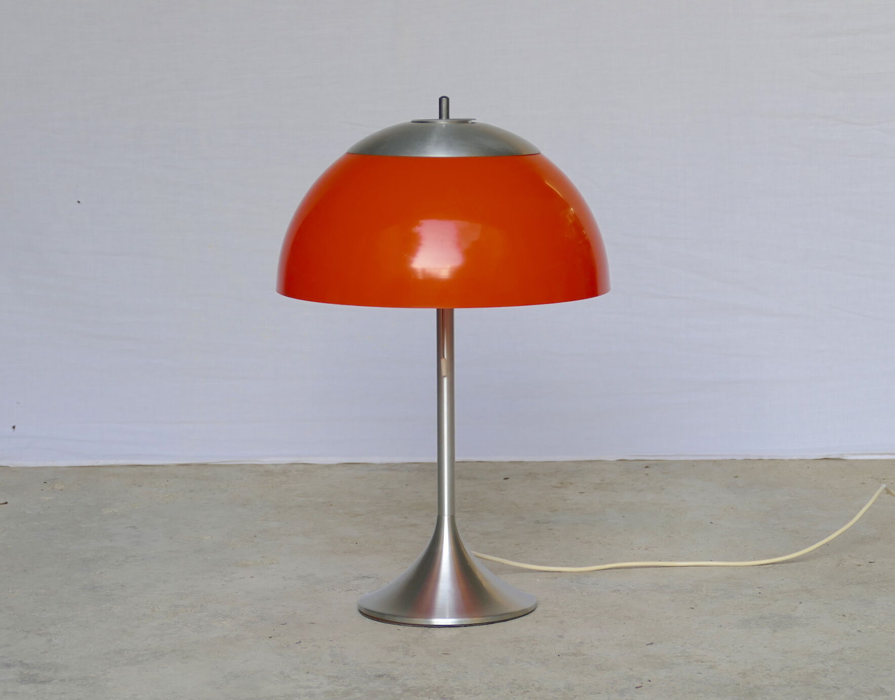 Unilux vintage orange mushroom lamp 1970