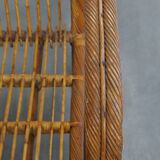 French Rattan Vintage Design Armchair from the 1950s