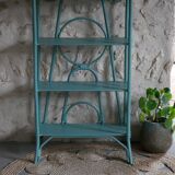 Blue rattan shelf