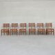 Set of Six Mid-Century French Oak Dining Chairs (6)