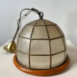 Vintage mother-of-pearl and brass pendant light 1970