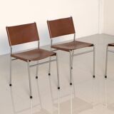 4 "SE06" brown leather chairs by Martin Visser for Spectrum 80's