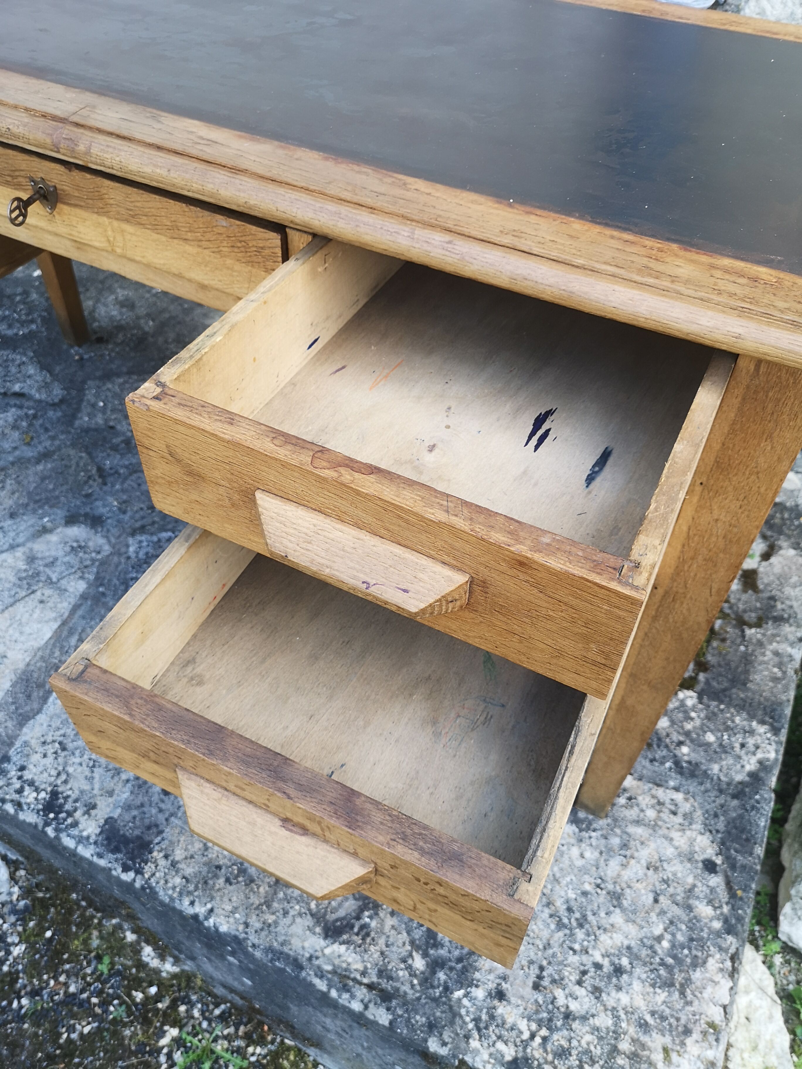 Industrial style oak desk