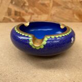 Ancien Cendrier Chinois Bronze en Émail Cloisonné Motif Fleurs Vintage
