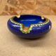 Antique Chinese Bronze Cloisonne Enamel Ashtray Vintage Flower Pattern