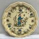 Pair old plate Moustiers Salins ceramics painted france vintage