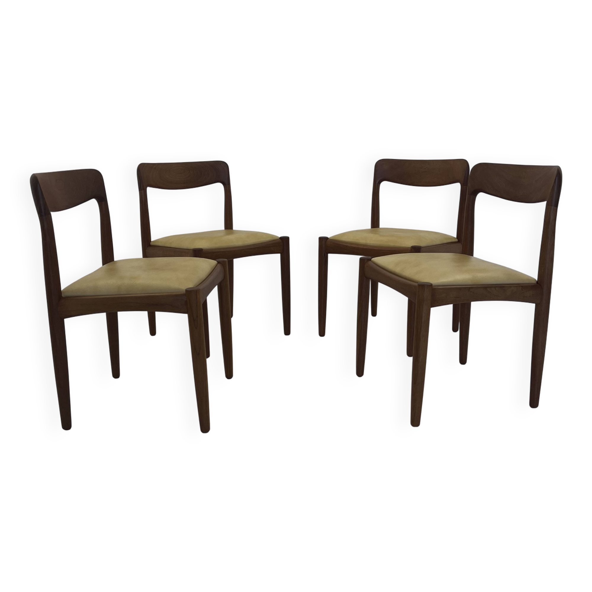 Vintage Danish Dining Chairs in Teak by H.W. Klein for Bramin, Set of 4