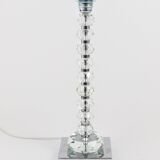 Two Bakalowits table lamps with huge faceted diamond crystals, Austria, 1970s.