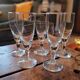 Cut glass champagne flutes. 1960s