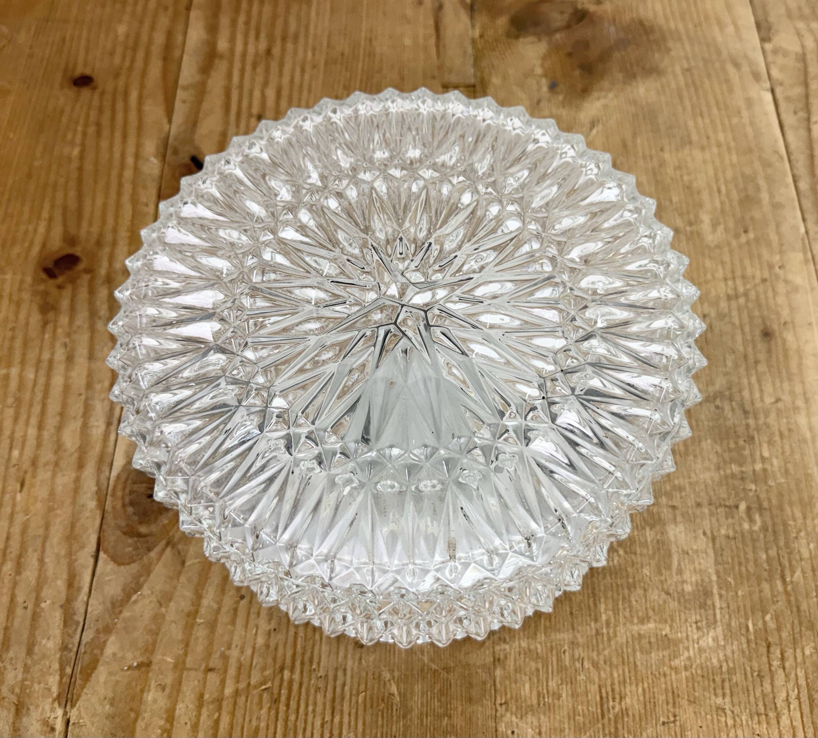 Vintage Glass Wall Or Ceiling Light, 1970s