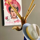 Coat rack in rattan and bamboo