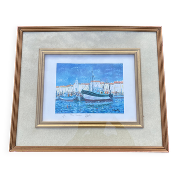 Lithograph signed "Port Vendres" – Valentin