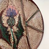 Two vintage plates daniel étienne, vallauris, "chardons" - 1970s