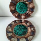 Pair of antique plates - Rubelles Enamel Factory (circa 1845–1855)