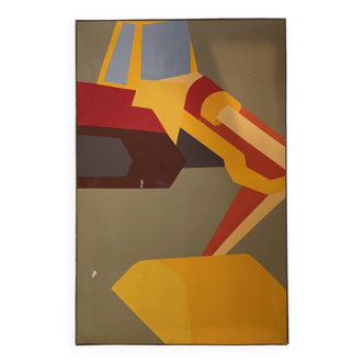 Abstract backhoe canvas