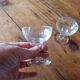 Set of 2 old foot glasses for liqueur