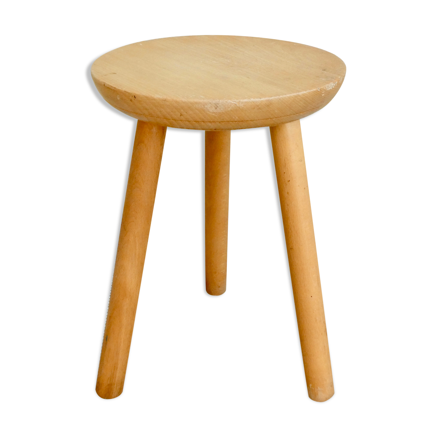 Tripod stool in light wood, 60s