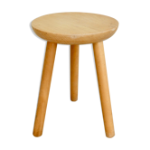 Tripod stool in light wood, 60s