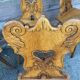 4 Alsatian chairs renaissance 1950 in carved oak