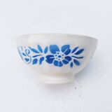 Vintage blue floral decor earthenware bowl