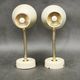 Pair of 1960s German Stilnovo Style Brass and Cream Adjustable Wall Sconces