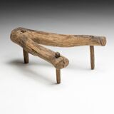 Tabouret tripode primitif Wabi Sabi, France, 18ème siècle