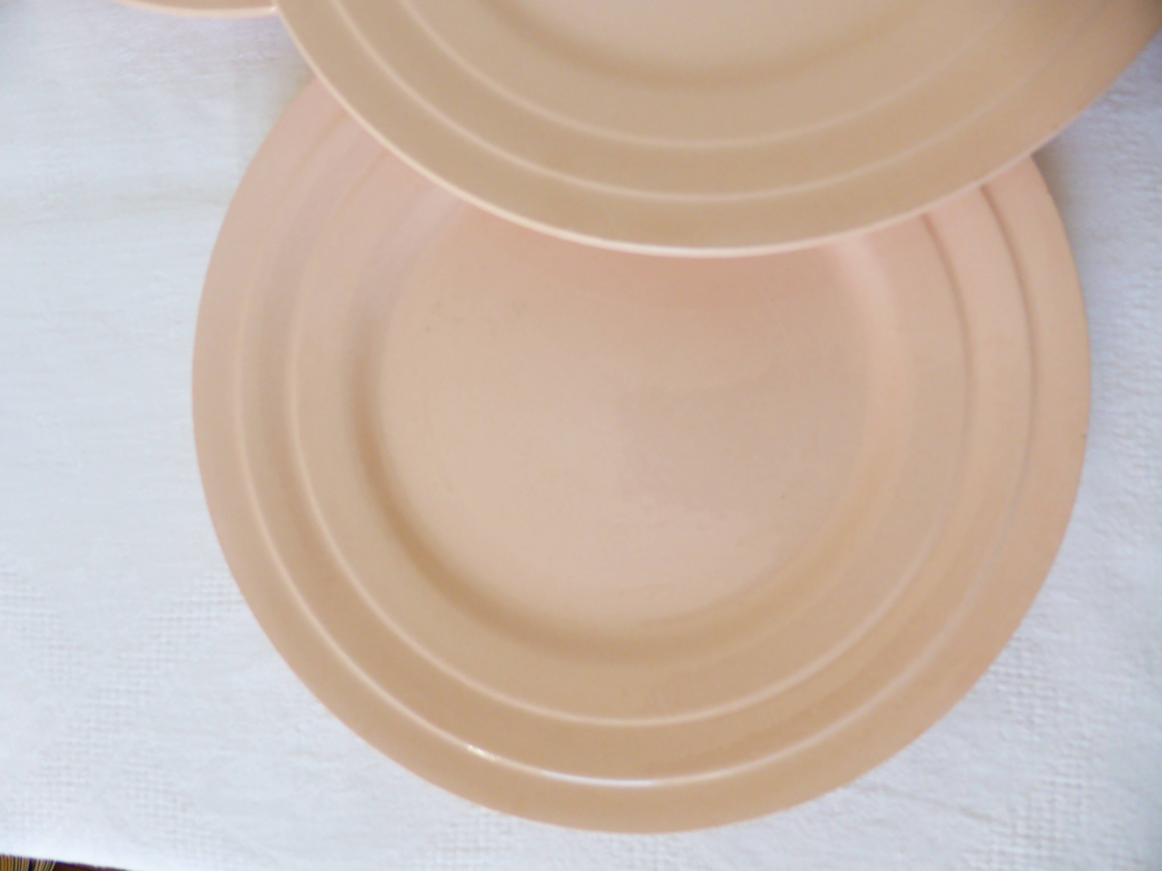 4 vintage Art Deco dessert plates 210689