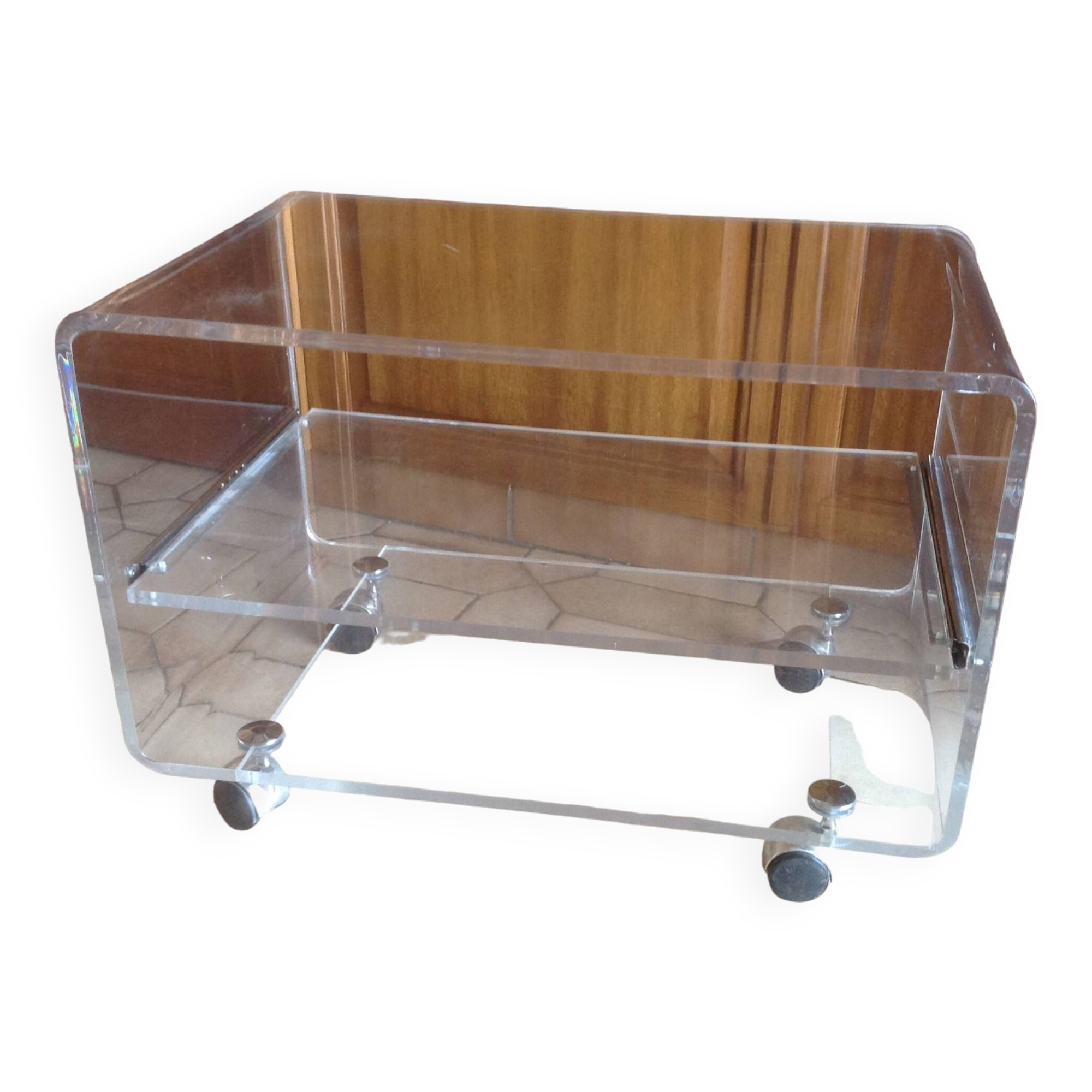 Vintage plexiglass coffee table David Lange 1970s
