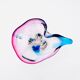Murano Crystal Sommerso Organic Sculpture Bowl - Blue & Fuchsia