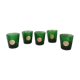 5 verres verts à camés médaillons dorés portraits de rois