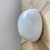 Half-moon wall and ceiling light 20 cm white opaline glass