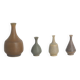 Petits Vases Mid-Century Scandinaves Modernes de Collection en Grès Marron par Gunnar Borg, Set de 4