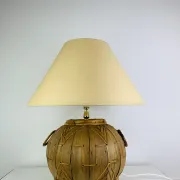 Lampe boule en osier des années 60, style Jungle Chic