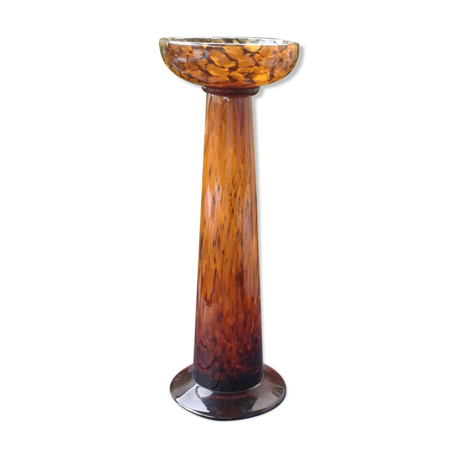 Glass candlestick art deco