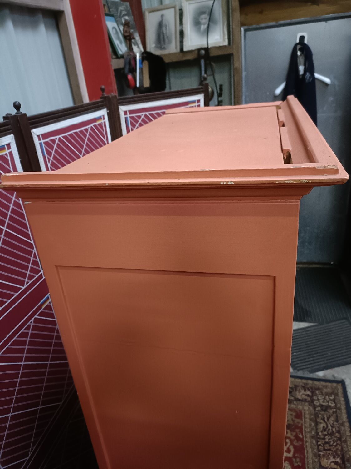 Vintage two-door cabinet with shelves