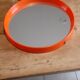 Vintage mirror round plastic orange
