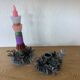 2 vintage flower candle holders