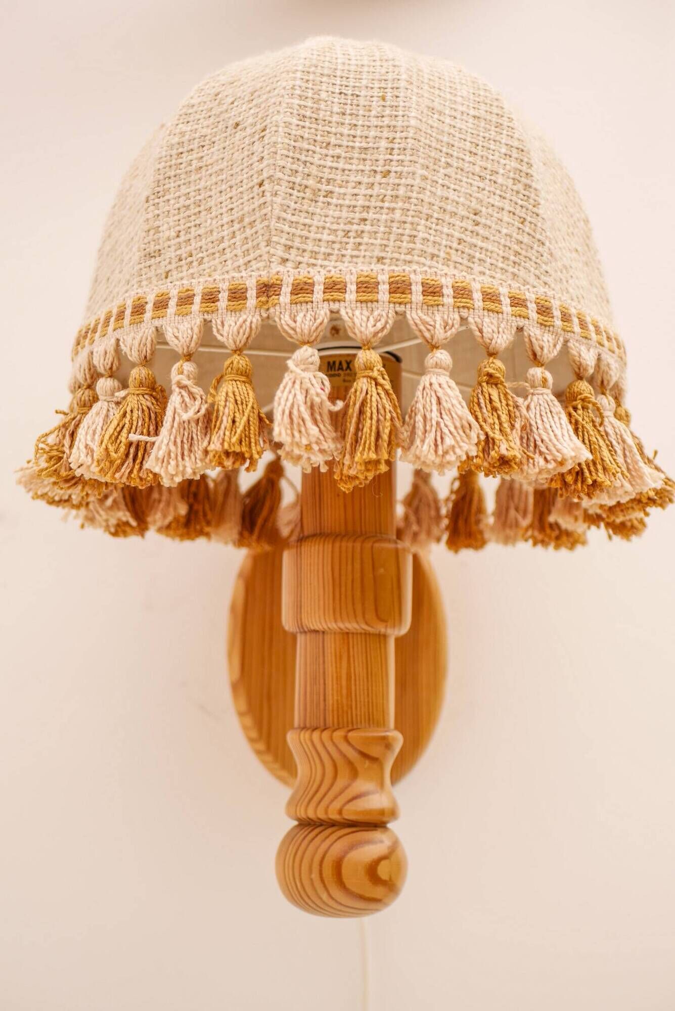 1970s Scandinavian Wall Sconce by Solbackens Svarveri in Pine