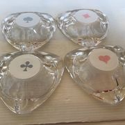 Four ashtrays Reims playing cards spade diamond club heart