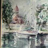 Framed watercolor