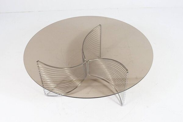 Table basse Space Age en fil de fer, Allemagne années 1970