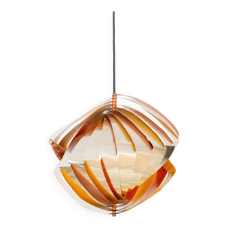 Danish vintage pendant lamp Konkylie proj. Louis Weisdorf, Lyfa, 1963