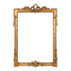 Highly decorated gilted carved wooden wall mirror, Belgium ca. 1950