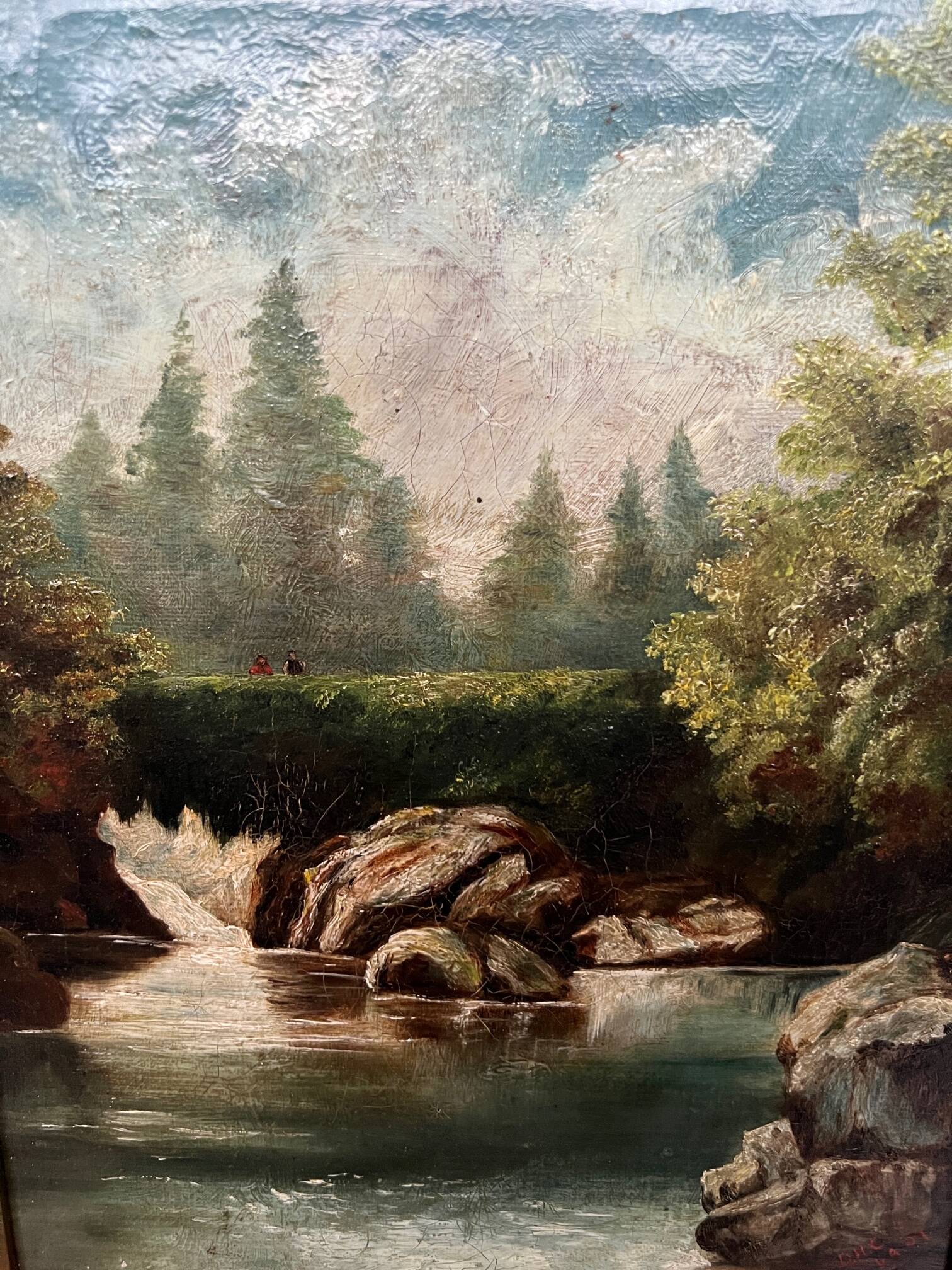 Painting "Ancient landscape". Oil on canvas.