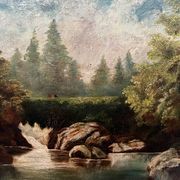 Painting "Ancient landscape". Oil on canvas.
