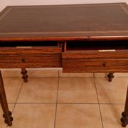 Restored antique Louis XVI style desk with a 19th-century leather top.