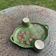 Slurry dish for red fruits, cream pot and vintage sugar bowl