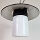 Industrial Grey Enamel Pendant Lamp with Milk Glass, 1960s